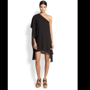 BCBG one shoulder draped dress!